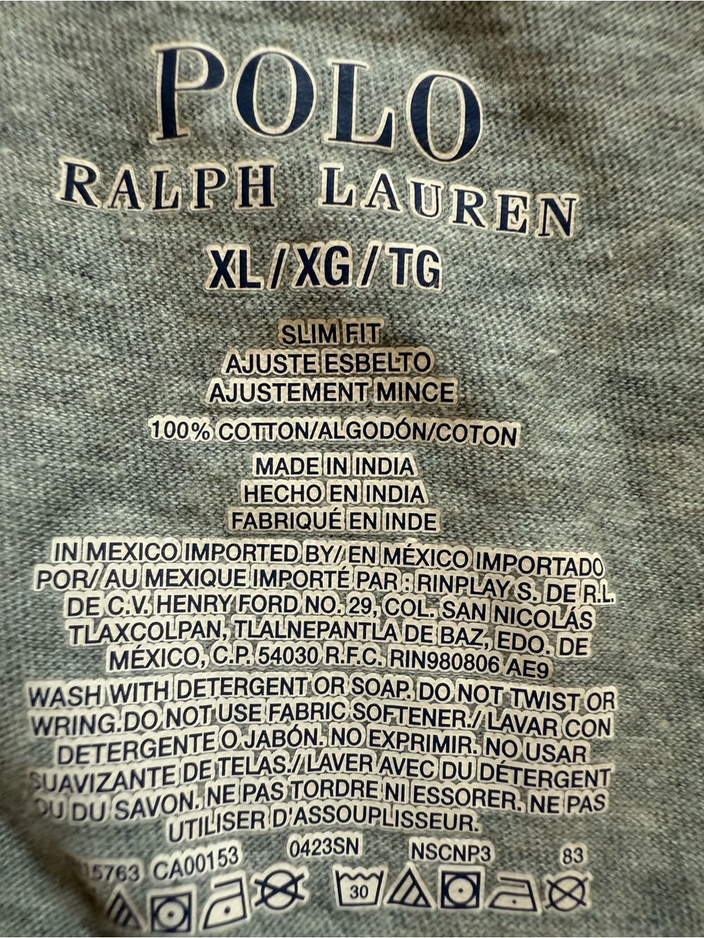 Polo by Ralph Lauren Short-Sleeve Crew Neck Tee in Navy & Heather Gray - Picture 5 of 5